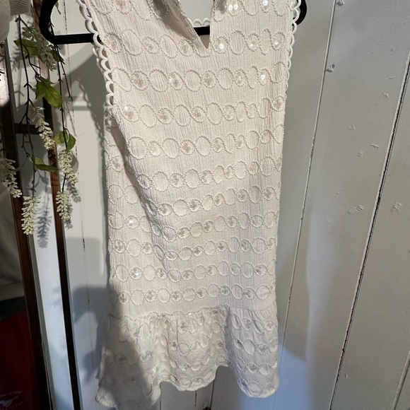 ADELYN RAE Elegant White Lace Sequin Dress - Picture 4 of 5